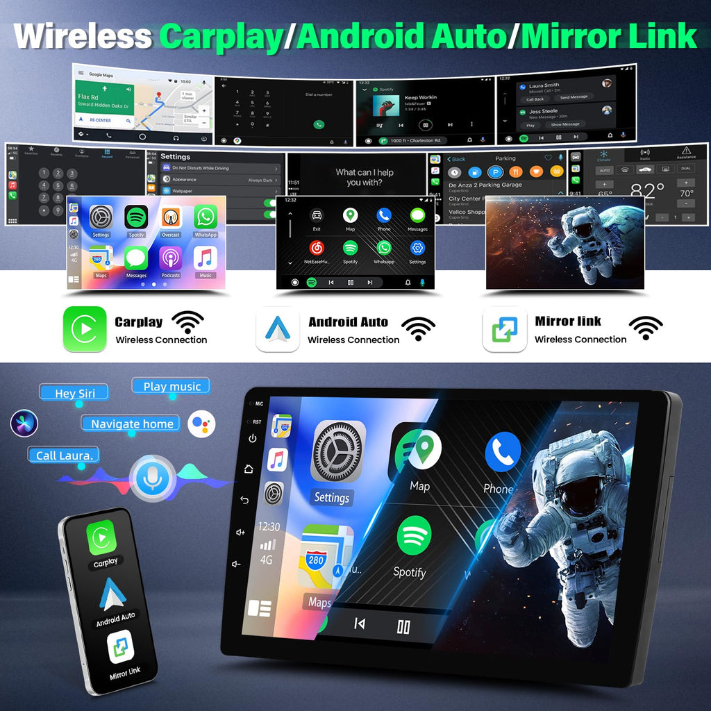 4+64GB 9.7’’ Car Stereo for Mercedes Benz Sprinter 2007-2018 with Wireless Carplay Android Auto, Touch Screen Upgrade Radio GPS Navi, WiFi, Bluetooth, FM, HiFi, Mic, Backup Cam