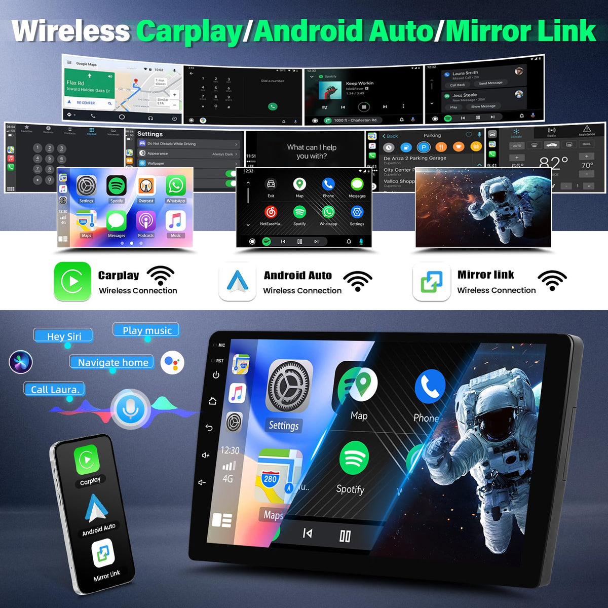 4+64GB 9.7’’ Car Stereo for Mercedes Benz Sprinter 2007-2018 with Wireless Carplay Android Auto, Touch Screen Upgrade Radio GPS Navi, WiFi, Bluetooth, FM, HiFi, Mic, Backup Cam