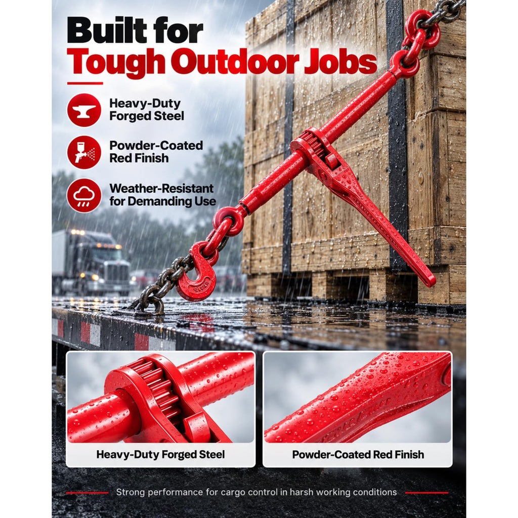 Double-Hook Load Binder for Manual Cargo Chain Tensioning, Spec B