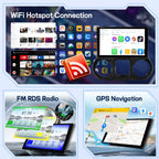 8 Core 4+64G Qualcomm Radio for Jeep Wrangler 2011 2012 2013 2014, Android Wrangler Car Stereo 10.1 inches Touch Screen/Carplay/Android Auto/Bluetooth 5.1/SWC/FM RDS