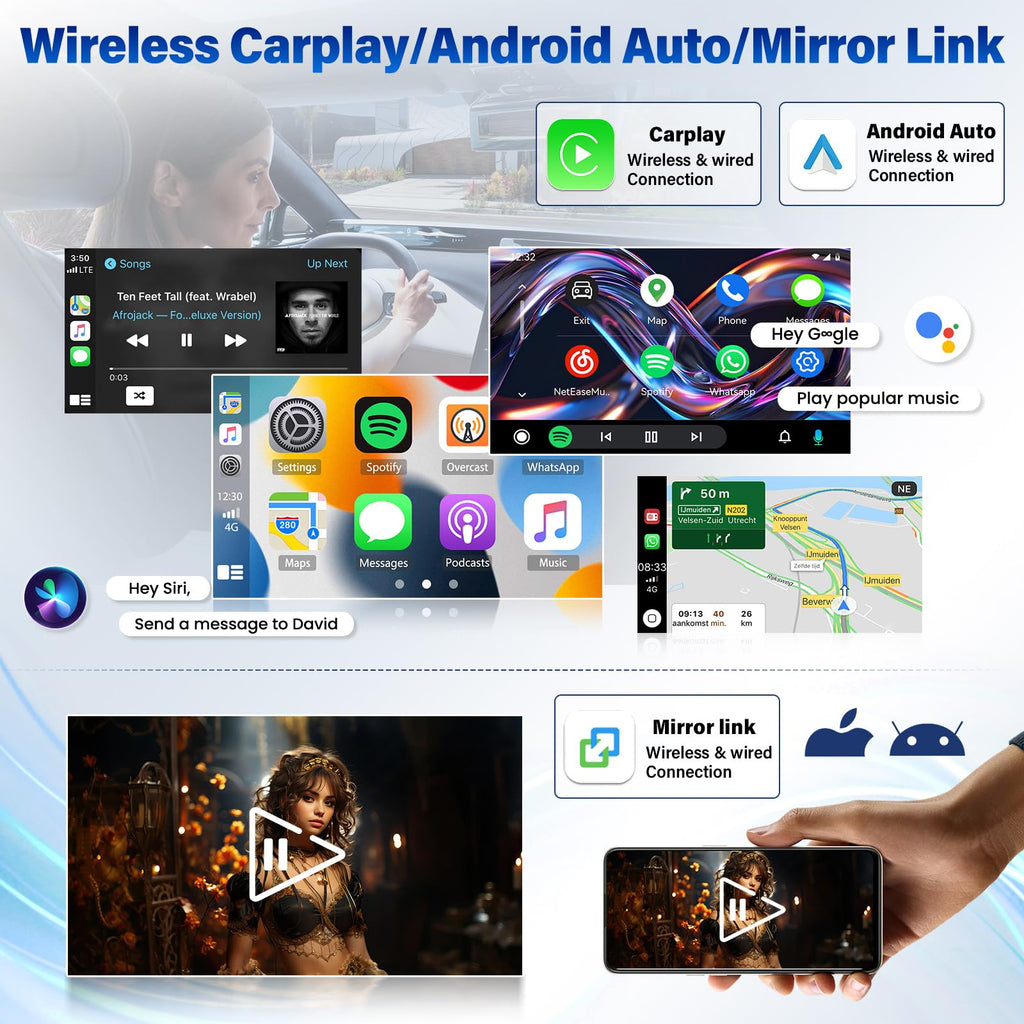 10'' Double Din Car Radio for Land Rover Range Rover Vogue 2013-2017 with Carplay Android Auto, LCD Touch Screen Stereo Audio Receiver with GPS Bluetooth WiFi AHD Backup Camera SWC FM Radio Receiver