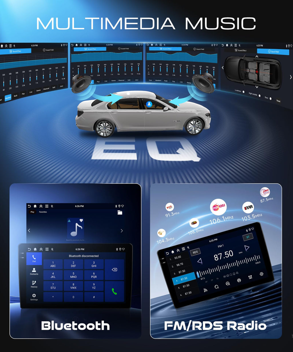 4G+128G Car Radio for Ford F150 2009 2010 2011 2012 with Wireless CarPlay Android Auto, 9 Inch Touchscreen Android Car Stereo with GPS WiFi Mirror Link SWC Bluetooth AM/FM EQ Backup Camera