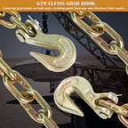 5/16" x 14' G70 Transport Binder Chain with Hooks, 4700 LBS WLL, 4pc
