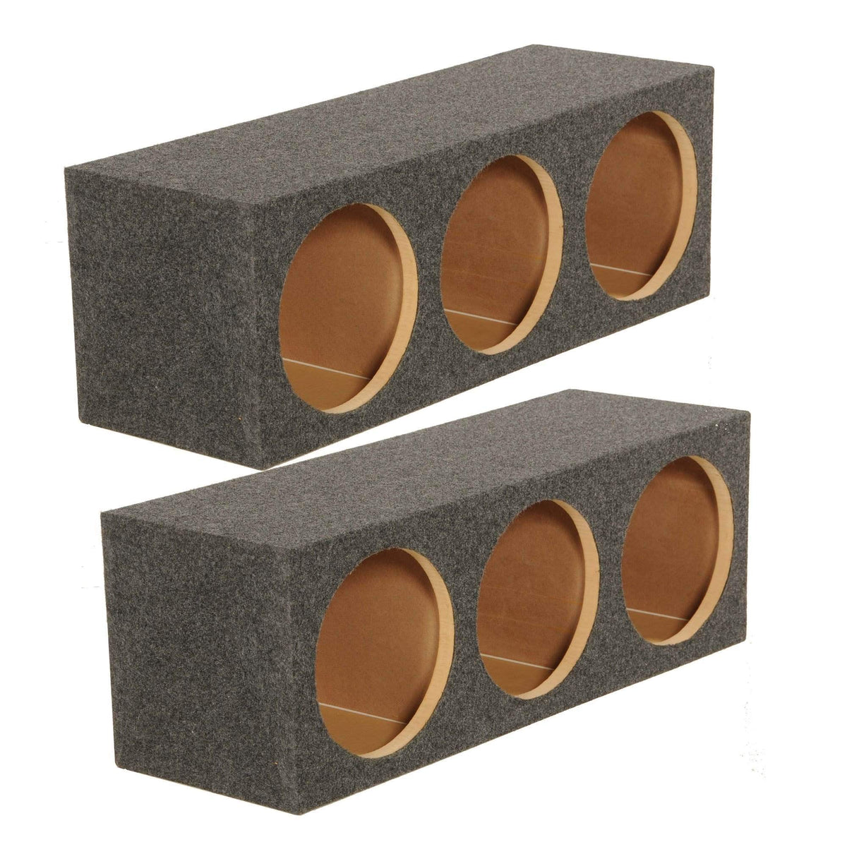 QPower HD12 Triple 12" Sealed Car Audio Subwoofer Box Enclosure, 2-Pack