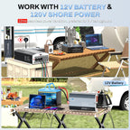 2500W Pure Sine Wave Inverter with Built-in ATS 12V DC to 120V AC for RVs