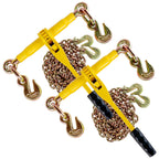 Ratchet Chain Binder Kit 3/8''-1/2" and 3/8"×10ft Chains,9200lbs Capacity