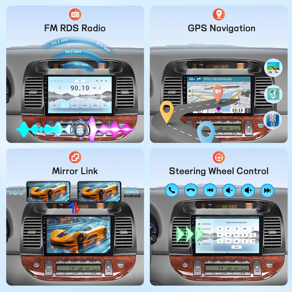 [4G+64G] 8 Core Car Radio for Toyota Camry 2002 2003 2004 2005 2006