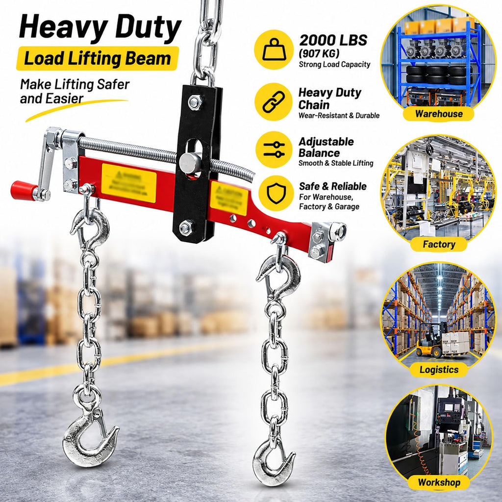 GYPSYFY 2000 lb Engine Hoist Load Leveler with Dual Hooks Adjustable Chains A