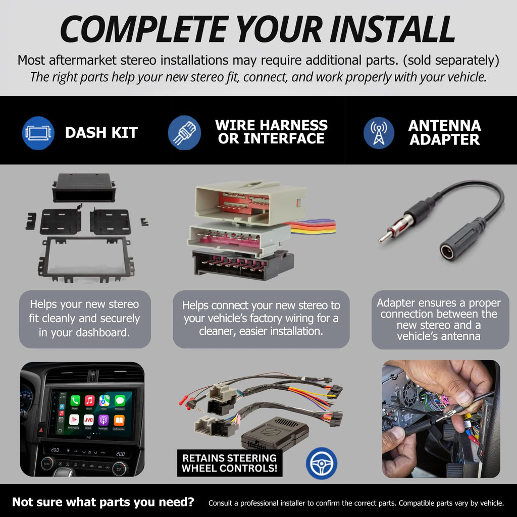 KENWOOD KDC-BT282U CD Car Stereo - Single Din, Bluetooth Audio, USB MP3, FLAC, Aux in, AM FM Radio, Detachable face with White 13-Digit LCD Display and Blue Button Illumination