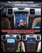 [8Core 4+64GB] Car Radio for Cadillac Escalade SLS 2007-2014: 9.7" TouchScreen Stereo with CarPlay Android Auto 5GWiFi Bluetooth GPS Navigation Split Screen Mirror Link FM AM RDS DSP SWC Backup Camera