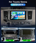 [4G+128G] Car Stereo for Toyota Sienna 2010-2014 with 5GWiFi/Android 15/Wireless Carplay Android Auto,9" Incell Touch Screen Radio,GPS/EQ DSP/Bluetooth5.0/SWC/AHD Backup Camera