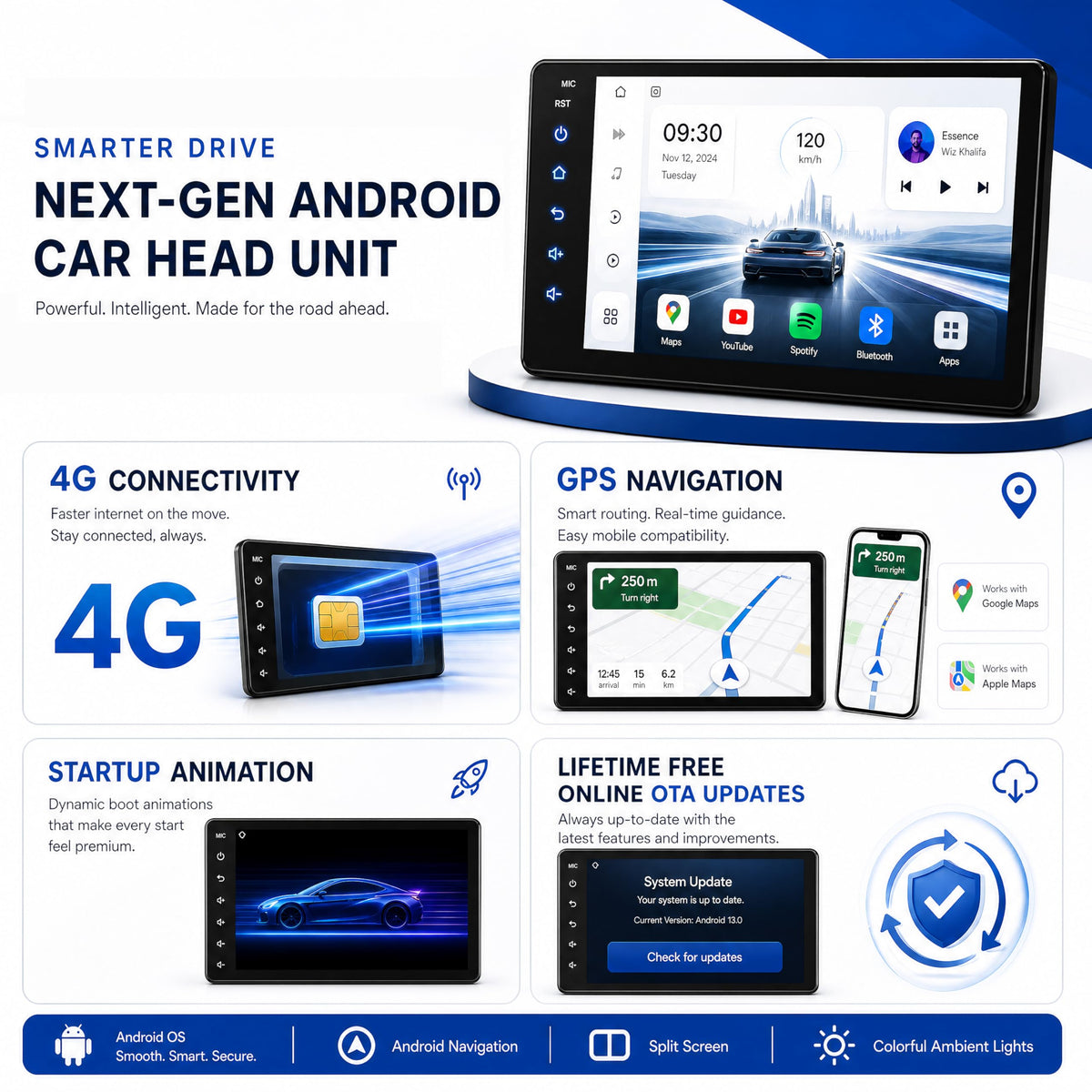 Android 14 Car Radio Stereo for Nissan Maxima 2009-2014, 9 Inch Touch Screen Dash Kit with Wireless CarPlay Android Auto GPS Navigation Bluetooth SWC WiFi 5G DSP RDS FM Camera