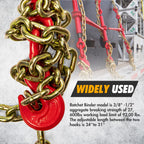 Chain Binder 3/8" -1/2" Grade 70 and 3/8"×10ft Chains Includes (4) Binders and (4) Chains for Industrial Agricultural Towing Applications in Chain and Binder Kit