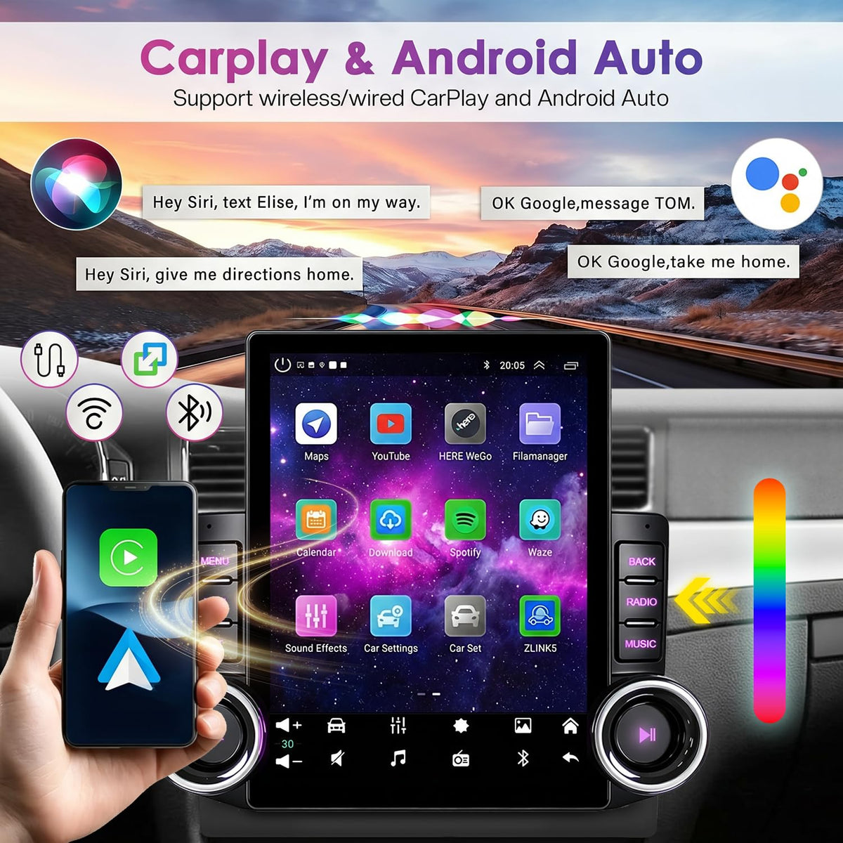 Android 15 Double Din 9.7" Car Radio Stereo for Toyota Solara 1999-2003