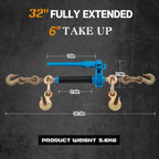 4 Pack Side Lever Ratchet Chain Binder | 7100 lbs WLL, Fits 5/16" G70 Chains, Labor-Saving Anti-Skid Handle, Heavy Duty Load Binders forTowing, Tie-Down & Hauling (4, Blue)