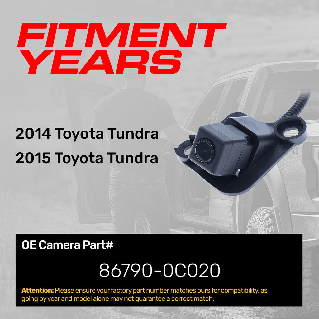 Master Tailgaters Replacement for Toyota Tundra (2014-2015) Backup Camera OE Part # 86790-0C020