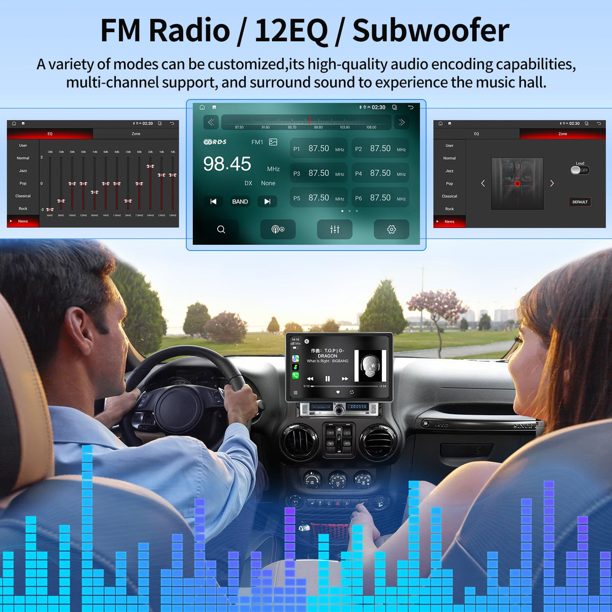 10.2" Car Radio for Jeep Wrangler JK/Unlimited 2007-2018 Stereo Replacement