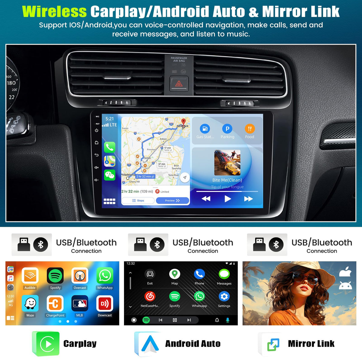 [6+128G] 8-Core Android 15 Car Radio Stereo for Hyundai 2016-2018
