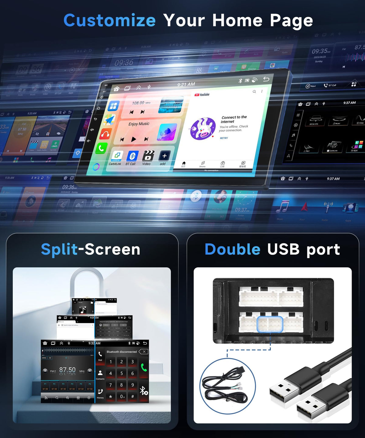 8 Core 6G+128G Android Car Stereo Radio for Honda Pilot 2006 2007 2008