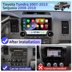 Car Radio for Toyota Tundra 2007-2013 Sequoia 2008-2018 Dual Knob Stereo with Wireless CarPlay/Android Auto 10.1 inch Touch Screen Head Unit Android 13.0 BT/WiFi/DSP/GPS/SWC/FM Radio Backup Camera
