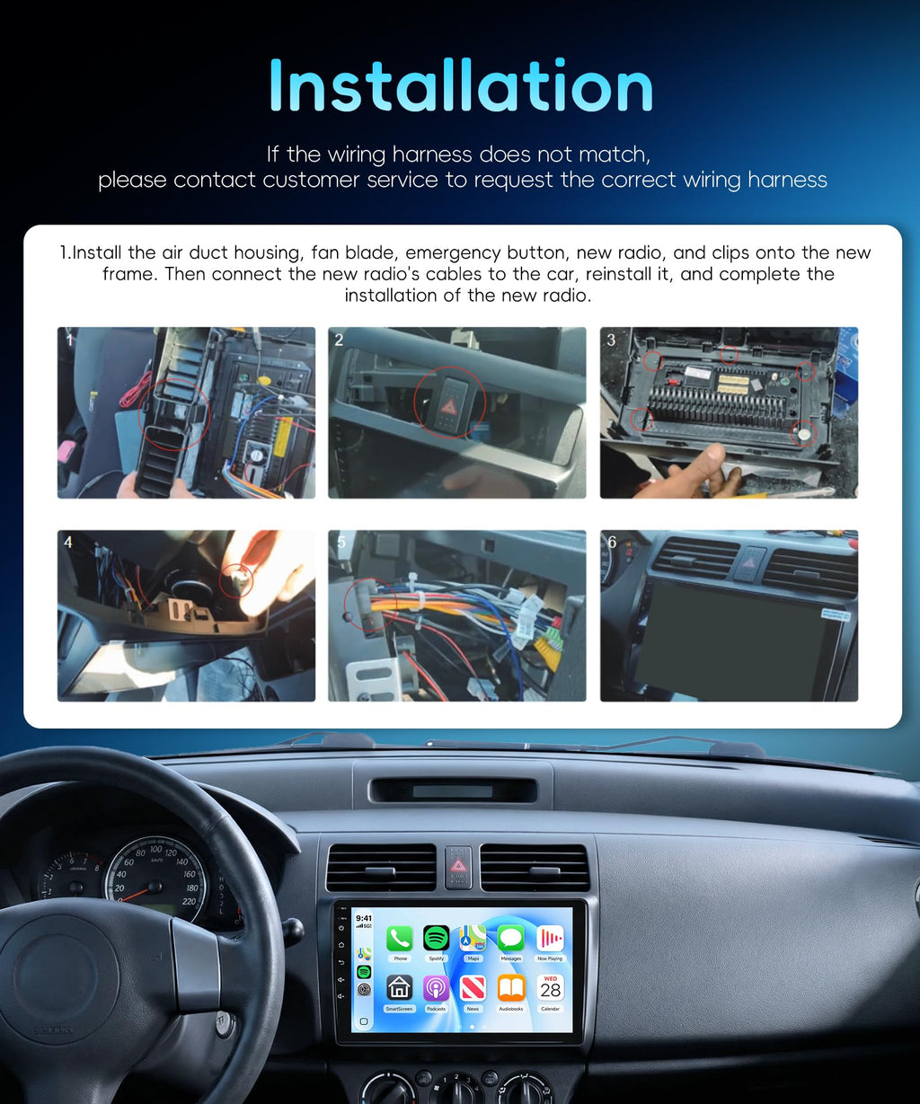 8 Core 6G+128G Android 15 Car Stereo for Suzuki Swift 2005-2010, 5GHz WiFi
