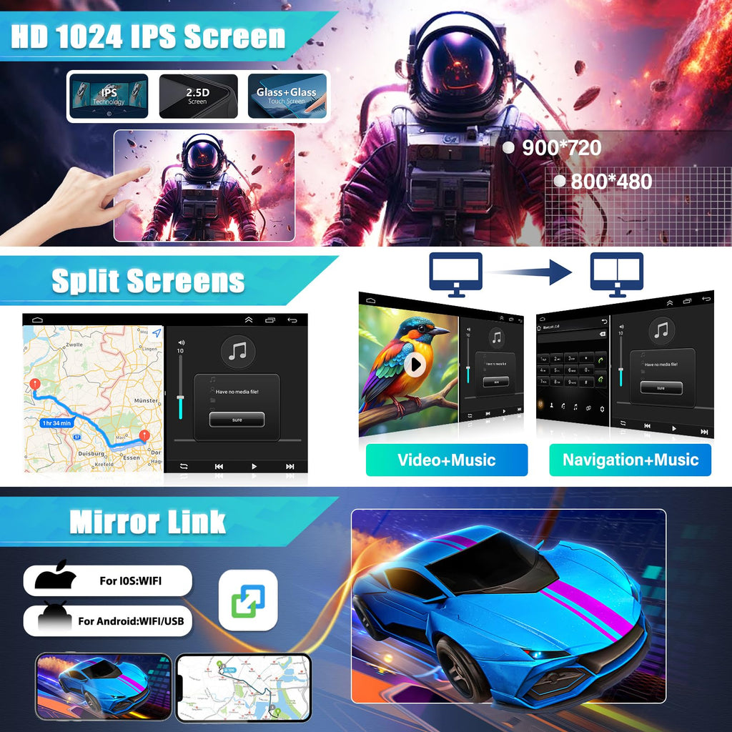 Car Stereo Radio Compatible for Colorado 2015-2022 with Carplay Android Auto GPS Navigation 10in Touchscreen Car Radio Player with Bluetooth WiFi FM/RDS SWC Mirror Link + Backup Camera