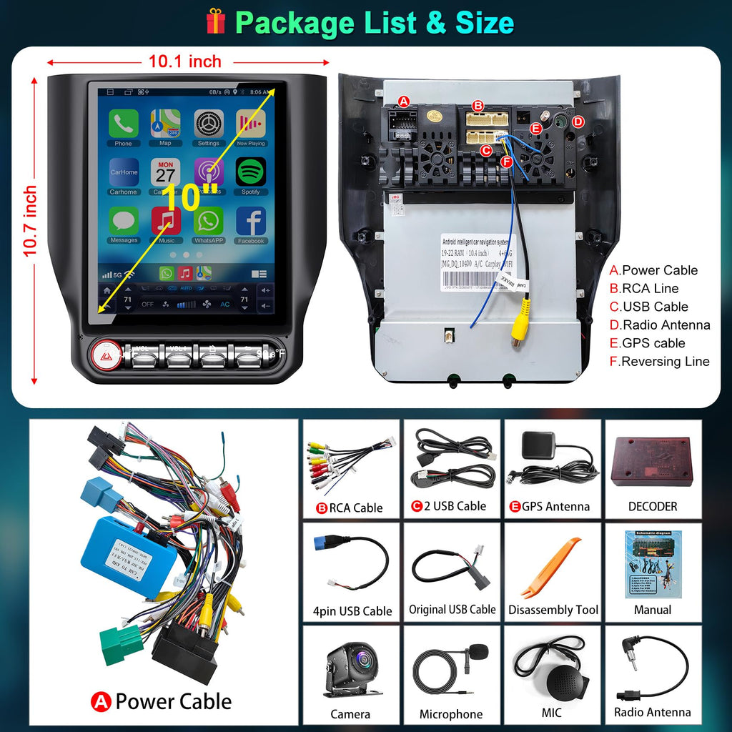 Android Car Radio Stereo for Dodge RAM 1500 2500 3500 4500 5500 2019-2024