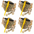 5/16"- 3/8" Ratchet Load Binder with Chain 20ft 4Pack 5/16" Tie Down Kit
