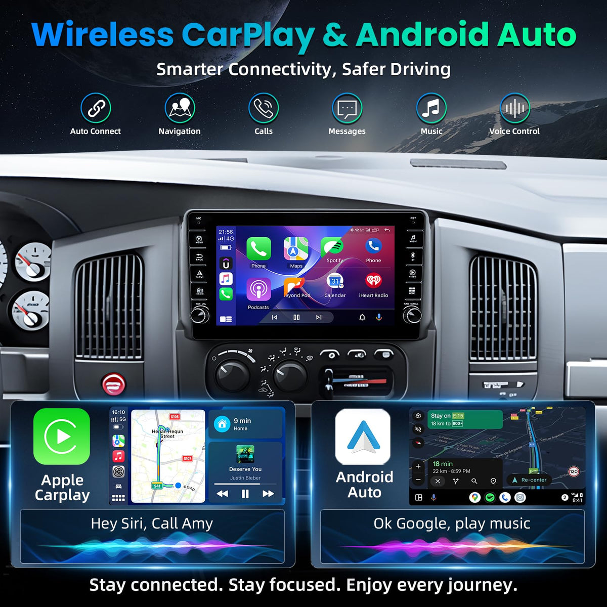 8 + 32GB ROM Android 15 Car Radio for Dodge Ram 1500 2500 3500 2002-2005