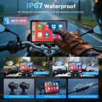 Motorcycle CarPlay Screen with Android Auto – 7” Waterproof GPS, Pantalla para Moto, Apple CarPlay, Navigation System for Motorcycle, Dual 4K Dash Cam Bluetooth Audio, BSD & TPMS