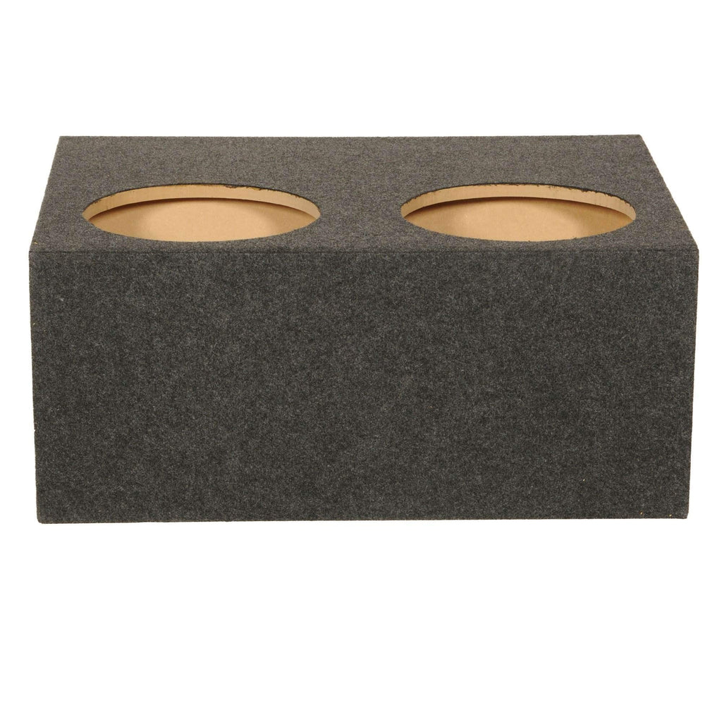 QPower 4-Hole 12" Sealed Divided Car Audio Subwoofer Enclosure, 2-Pack