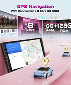 8 Core 6G+128G Android Car Radio for Honda CRV 2012-2016 with Wireless CarPlay Android Auto, 9” Touchscreen Car Stereo Mirror Link GPS WiFi Bluetooth FM RDS DSP EQ SWC Backup Camera
