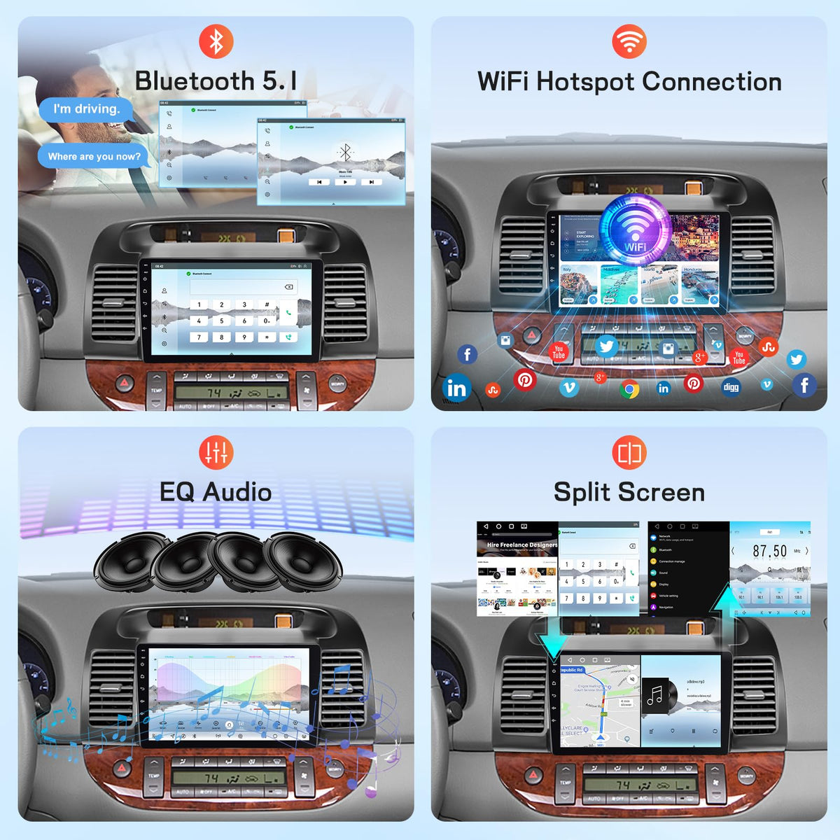 [4G+64G] 8 Core Car Radio for Toyota Camry 2002 2003 2004 2005 2006