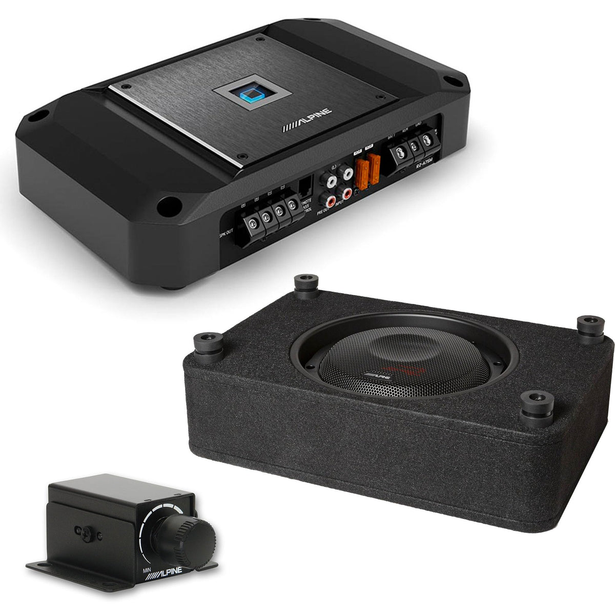 Alpine RS-SB12 12 in Sub Enclosure R2-A75M Amp Bundle