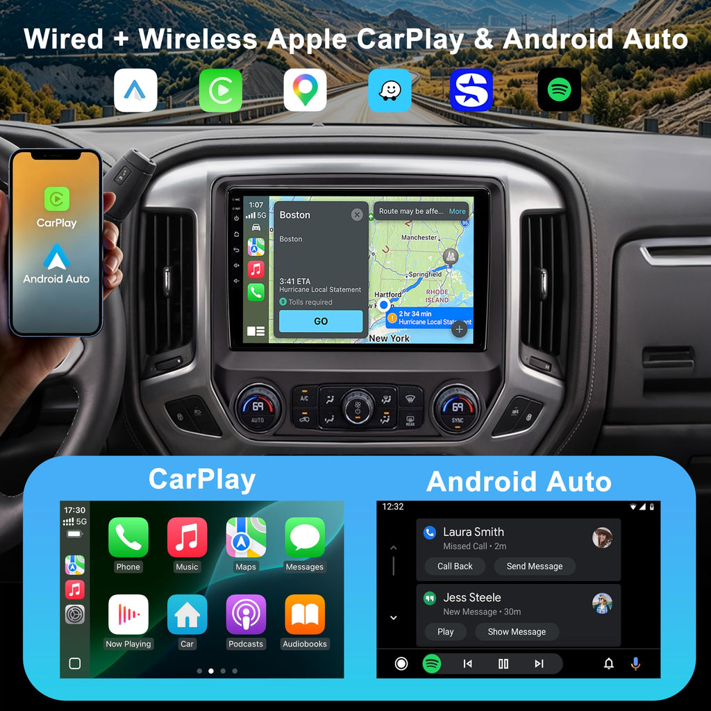 64GB Car Radio for Chevy Silverado 2014-2018, 10.2" IPS Touchscreen