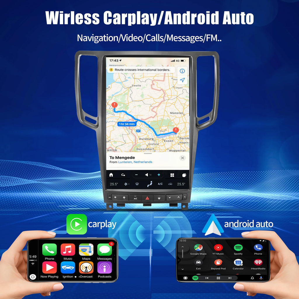 14.4" Car Radio for Infiniti G37 2007-2013, 8GB+256GB, Black