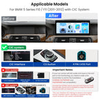 XTRONS Qualcomm 685 Android 14 Car Stereo for BMW 5 Series F10 / F11 2011-2012 with CIC System, 12.3 Inch 2K IPS Touch Screen GPS Navigation Support Wireless CarPlay Android Auto Backup Camera 8+256G