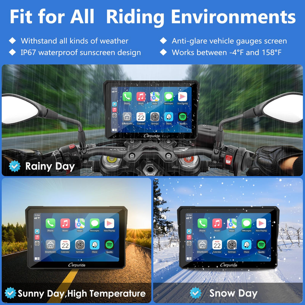 CARPURIDE W702BS for BMW Moto CarPlay & A-Auto Data Reading, Native Wonder