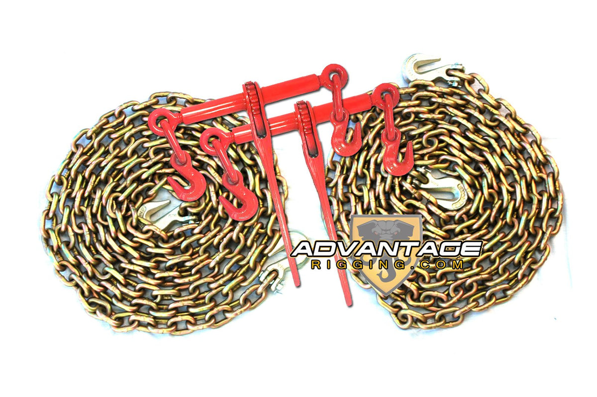3/8" Transport Package - (2) Ratchet Binders - (2) 20' Foot Chains