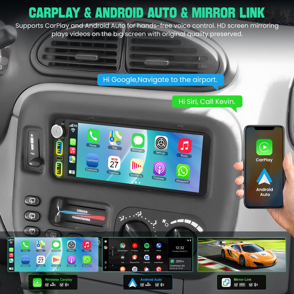 8 Core+128GB Car Radio Stereo for Dodge RAM &Jeep Wrangler &Grand Cherokee