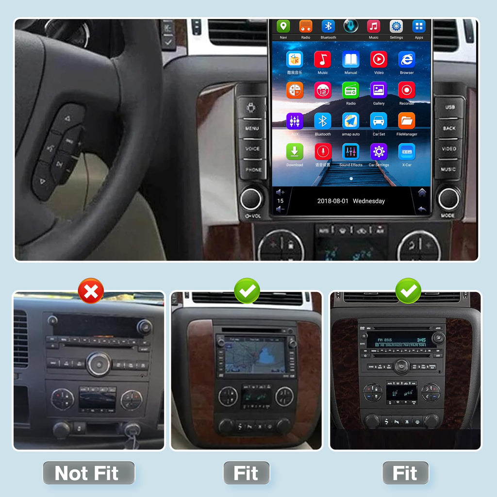 9.7" Car Stereo Radio for Chevy Avalanche 2007 2008 2009 2010 2011 2012 2013, Android 13 Touchscreen GPS Navigation Head Unit with 4+64GB ROM,Support Bluetooth,DSP, Mirror Link, SWC, Backup Camera