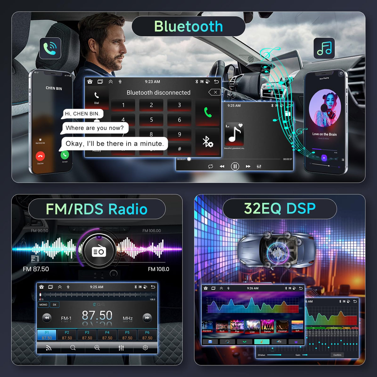 Hodozzy 6G+128G 8-Core Car Radio for Toyota Corolla 2009-2013 Upgrade GPS