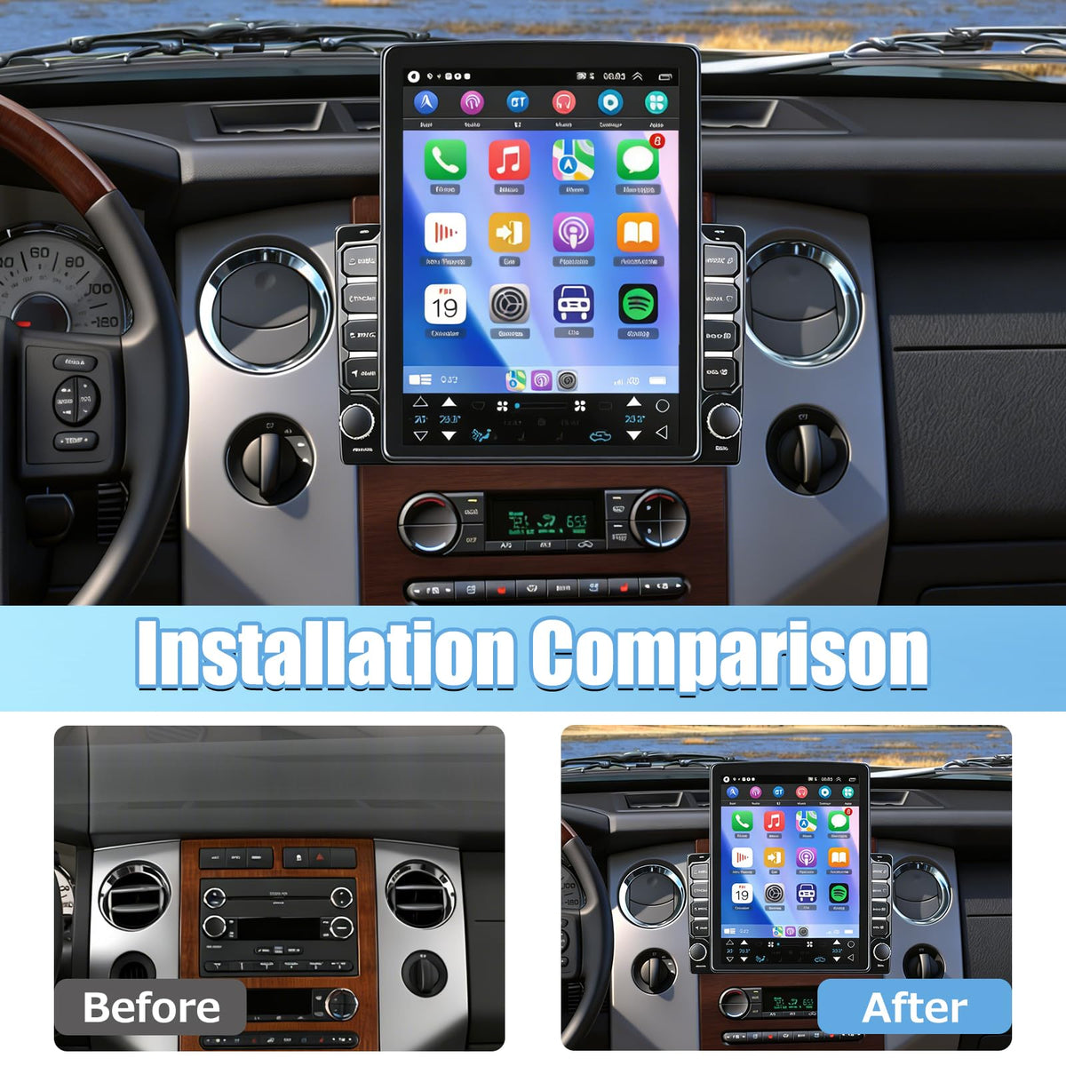 9.7" Double Din Car Stereo Radio for para Ford Expedition 2007-2014