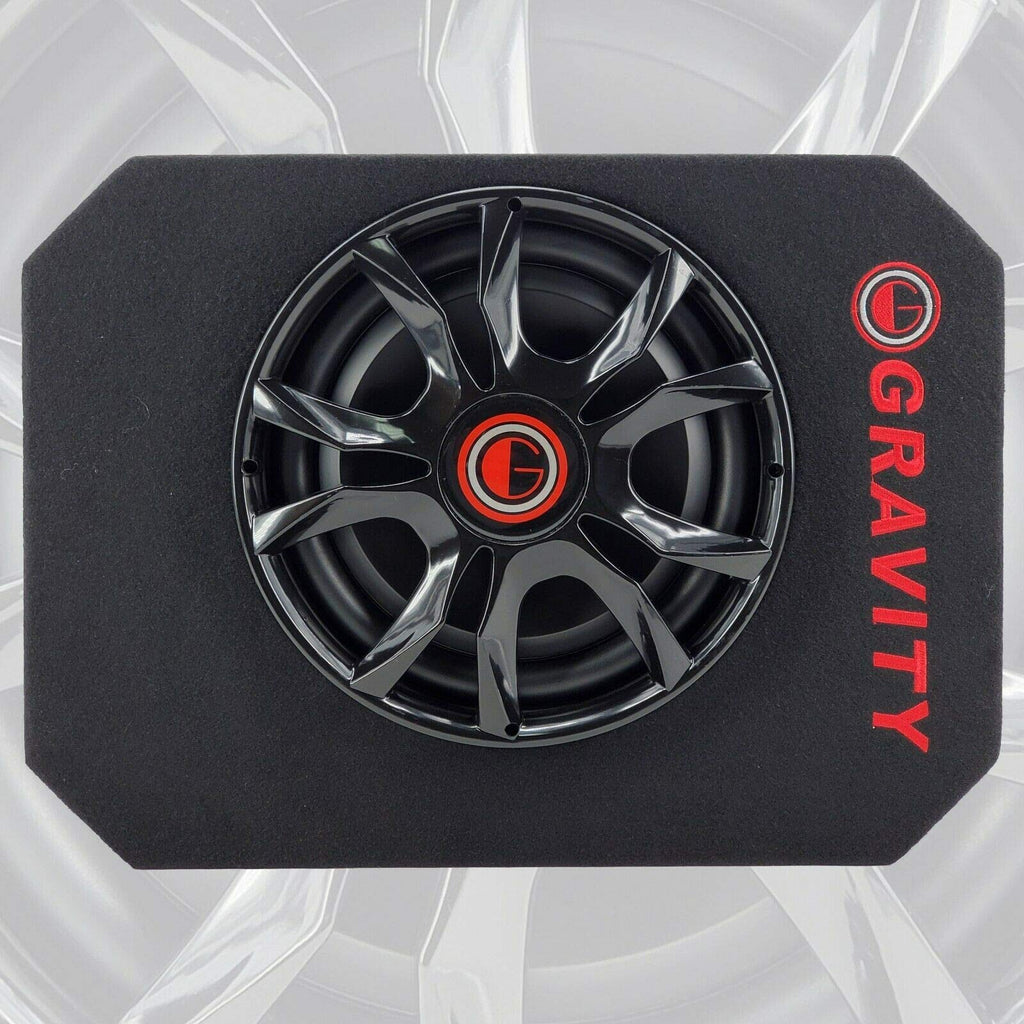 Gravity GSC-W12P 1200 Watts Max Power 600W RMS 12 Inch Car Audio Compact Under Seat Slim Powered Stereo Subwoofer Enclosure 12" Elite Sub Great for All Vehicles