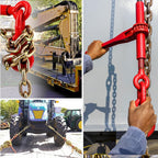 Chain Binder Kit 3/8"-1/2" 4Pcs, Ratchet Load Binders 9200 lbs