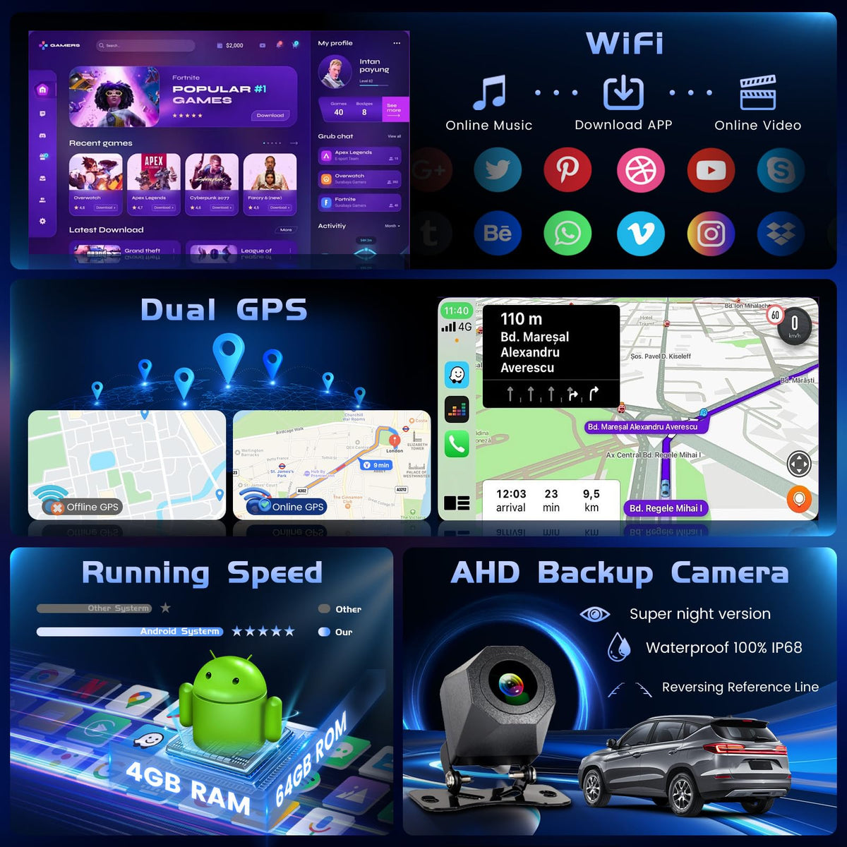 4G+64G Android 15 Radio for Mitsubishi Outlander Sport 2016-2022 Wireless CarPlay, 10'' Incell Full Touchscreen Stereo Android Auto Bluetooth 5G WiFi EQ FM RDS GPS WiFi SWC AHD Backup Camera