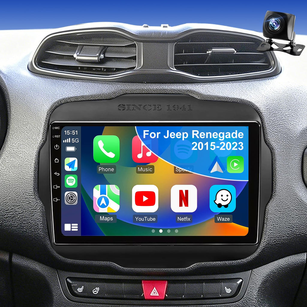 9" Car Radio for Jeep Renegade 2015 2016 2017 2018 2019 2020 2021 2022 2023