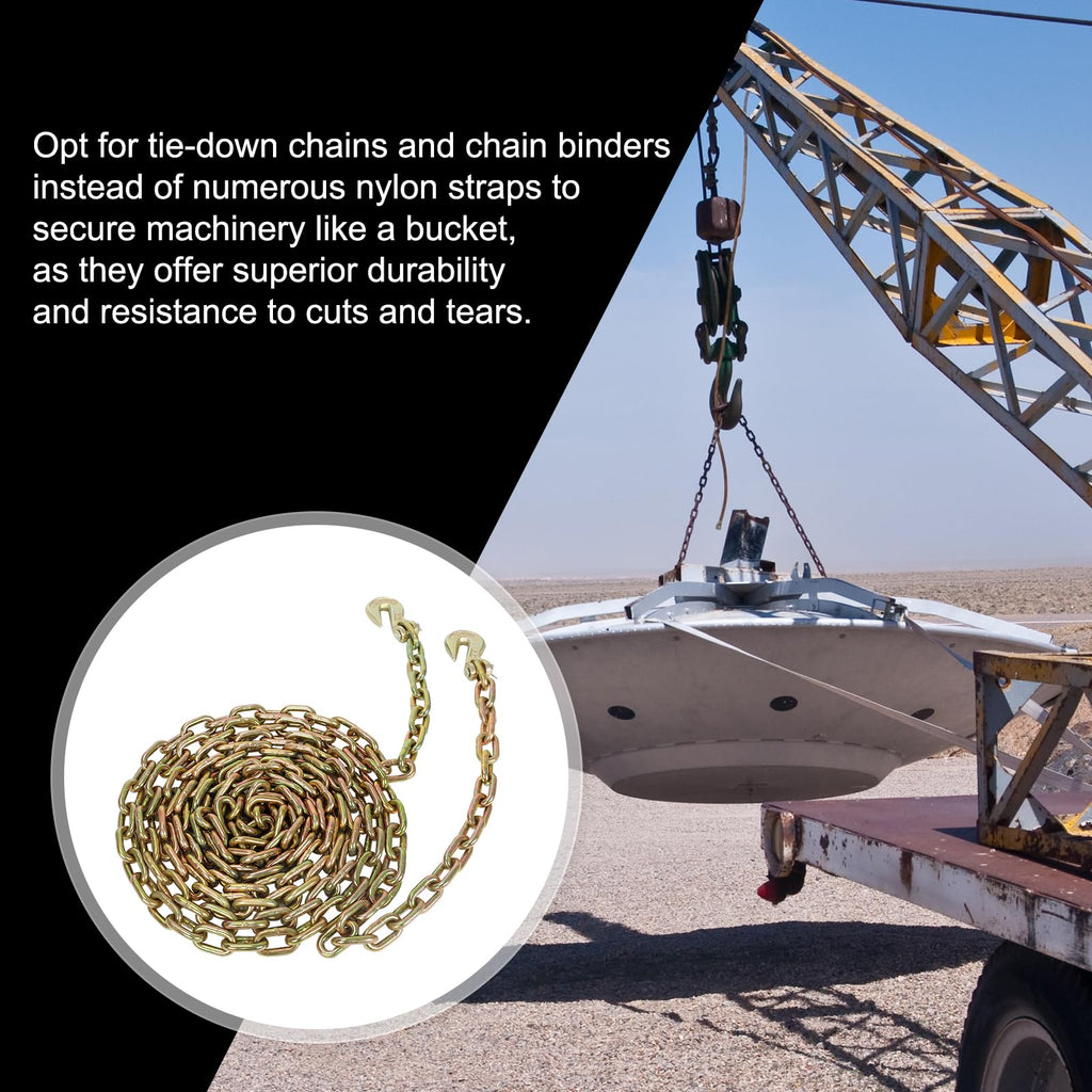 5/16" x 14' G70 Transport Binder Chain with Hooks, 4700 LBS WLL, 4pc