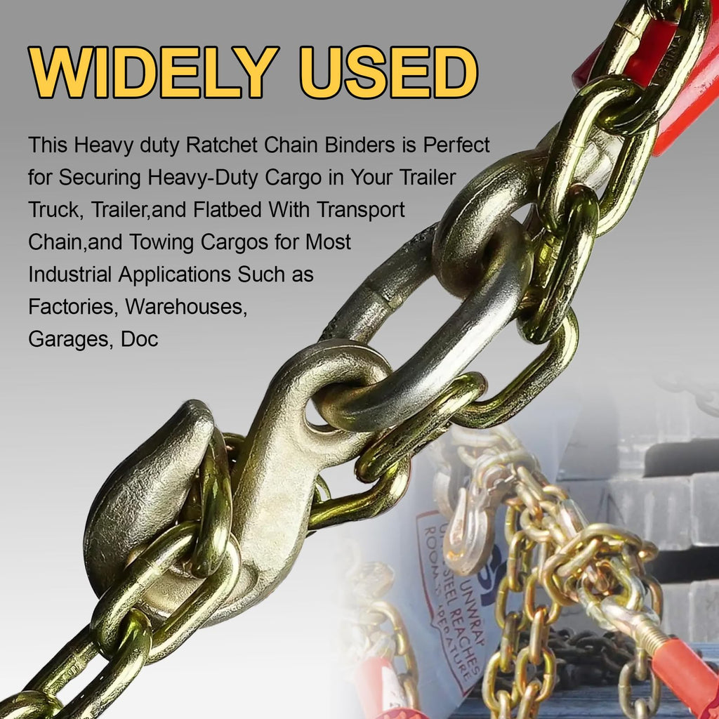 3/8-1/2" Ratchet Load Binder G70 9200Lbs for Flatbed Truck, 4 Pack