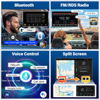 10'' Double Din Car Radio for Land Rover Range Rover Vogue 2013-2017 with Carplay Android Auto, LCD Touch Screen Stereo Audio Receiver with GPS Bluetooth WiFi AHD Backup Camera SWC FM Radio Receiver